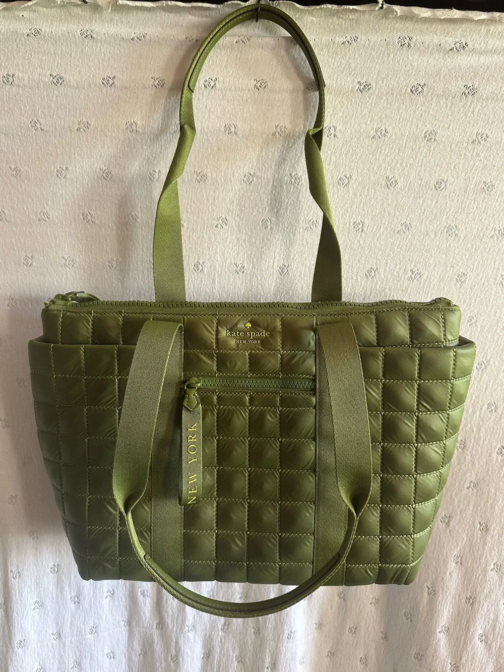 kate spade Quilted Olive Tote in Green